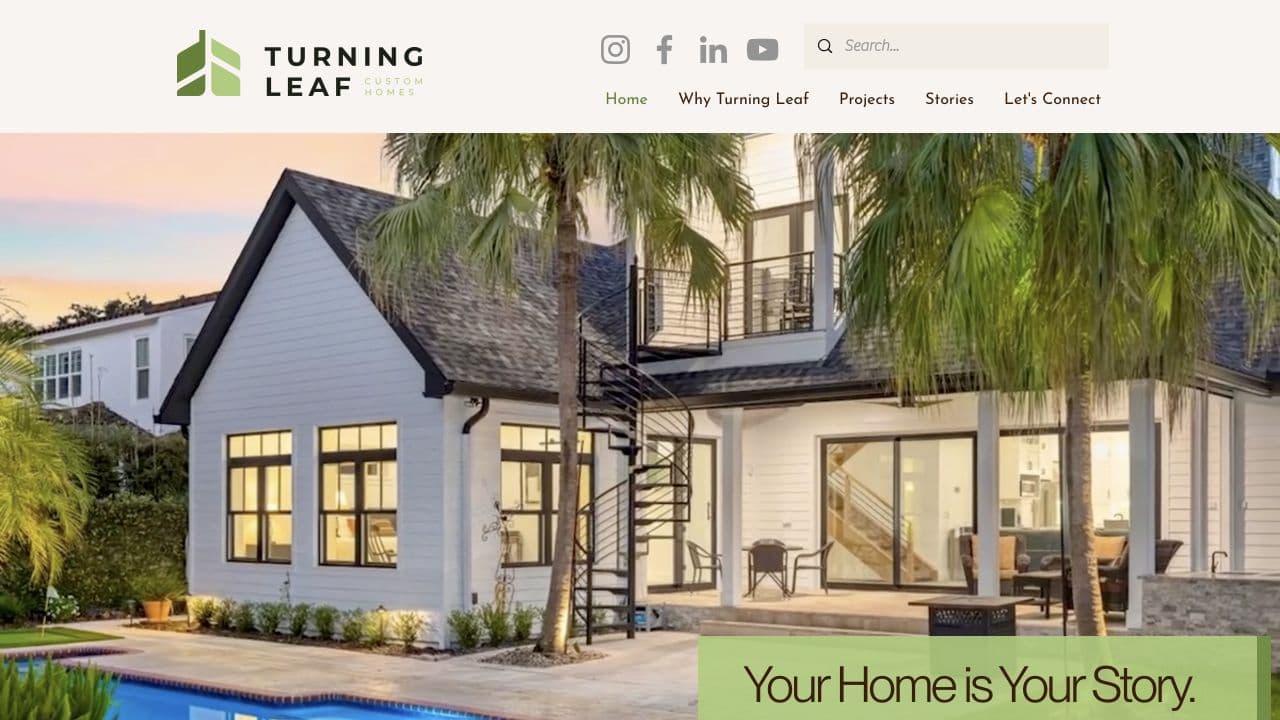 Turning Leaf Construction website homepage